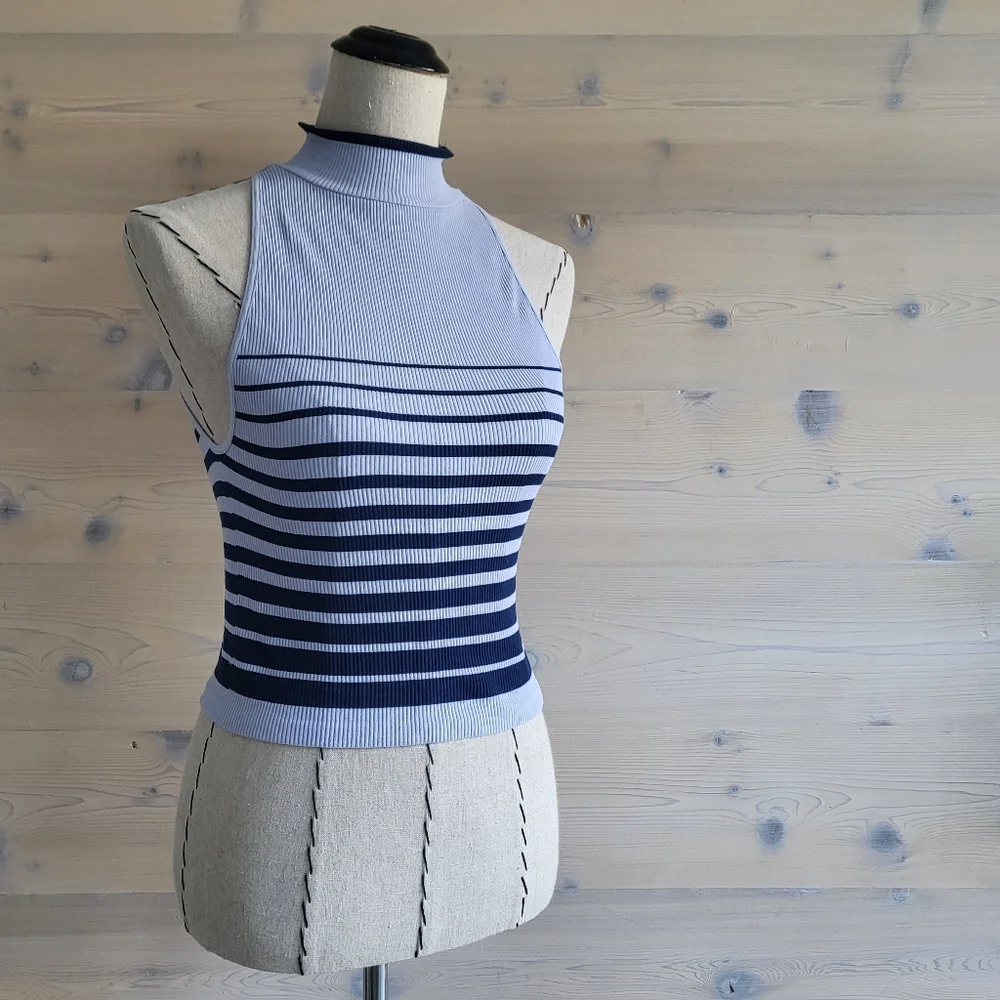 Intimately Free People High Five blue stripe crop top size M/L